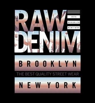 RAW DENIM design typography, vector design text illustration, poster, banner, Stock Illustration