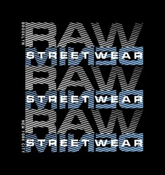 RAW DENIM design typography, vector design text illustration, sign, t shirt g Stock Illustration