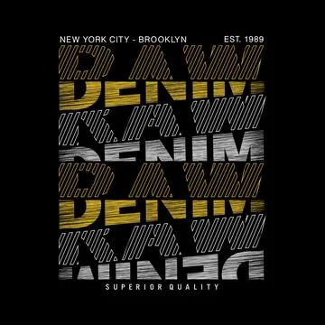Raw Denim design typography, vector design text illustration, sign, t shirt g Stock Illustration