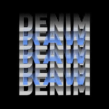 RAW DENIM design typography, vector design text illustration, poster, banner, Stock Illustration