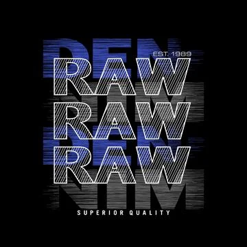 Raw Denim with effect cool design typography, Grunge vector design text illus Stock Illustration