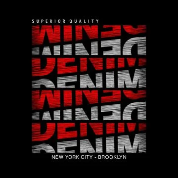 Raw Denim with effect mirror cool design typography, Grunge vector design tex Stock Illustration