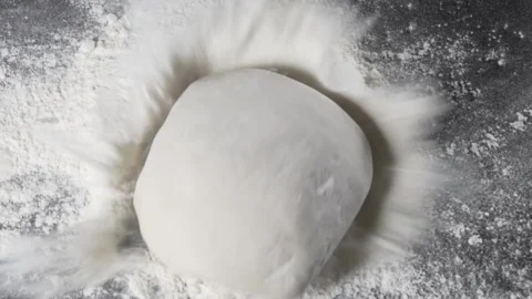 Raw dough and flour. Stock Footage 140247119