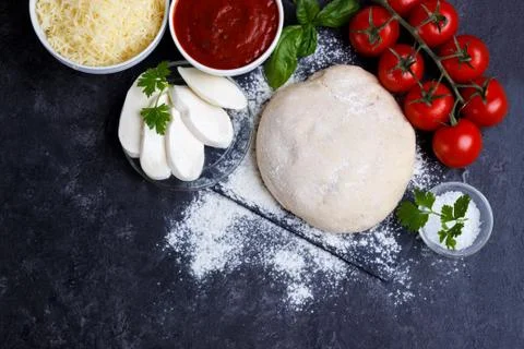 Raw dough for pizza Foto stock
