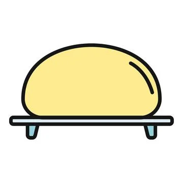Raw dough rising on a baking tray icon Stock Illustration