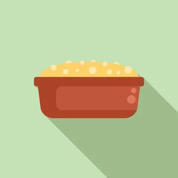 Raw dough rising in rectangular baking pan for homemade bread Stock Illustration
