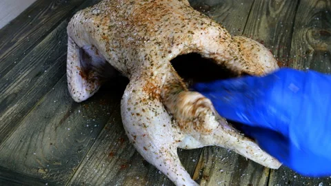 Raw duck or goose before baking. Stock Footage 129893679
