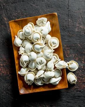 Raw dumpling with beef. Stock Photos