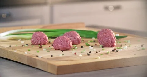 Raw dumplings slow motion Video stock 91362969