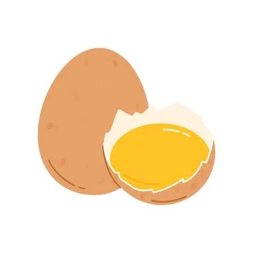 Raw egg. Flat vector illustration 스톡 일러스트