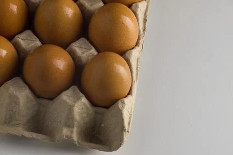 Raw Egg on package Stock Photos