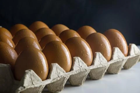 Raw Egg on package Stock Photos