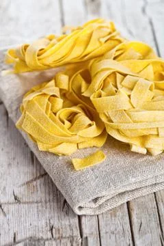 Raw egg pasta Stock Photos