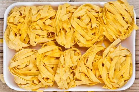 Raw egg pasta Foto stock