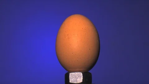Raw egg shot by 9mm bullet. Ultra slow motion hispeed  5000fps Stock Footage 92863569