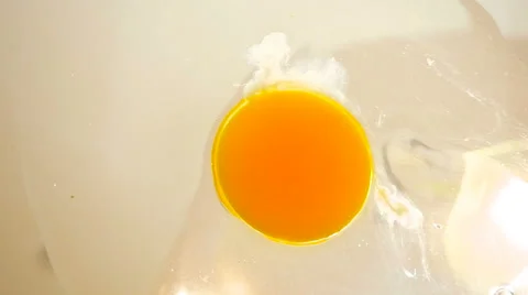 Raw Egg Yolk Sliding in Slow Motion Stock Footage 65425205