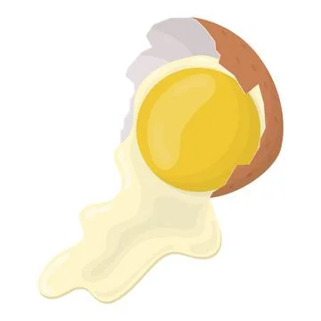 Raw eggs flow out of the shell. Vector illustration Stock Illustration