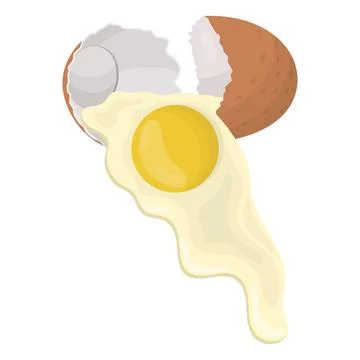 Raw eggs flow out of the shell. Vector illustration イラスト素材