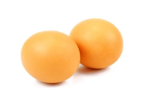 Raw eggs isolated on white background, Eggs closeup isolated on white Stock Photos