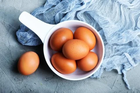 Raw eggs Stock Photos