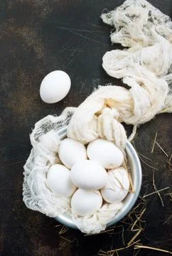 Raw eggs Stock Photos