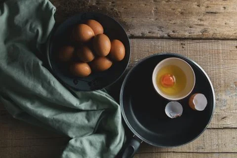 Raw Eggs Prepare for Cooking Foto stock