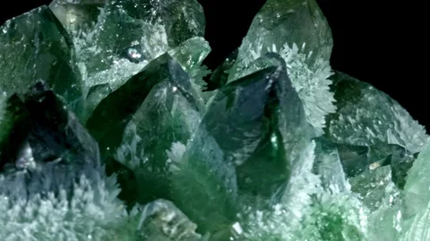Raw emerald and gemstone rough rock crystal Stock Footage 128605882
