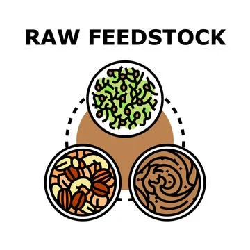 Raw feedstock materials production process concept vector イラスト素材