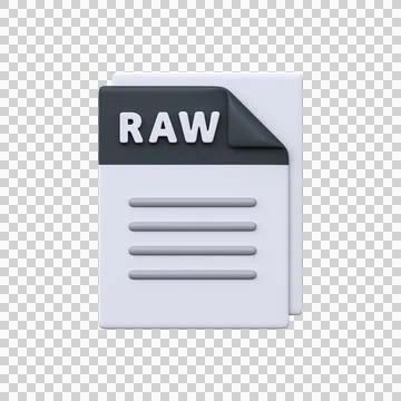 RAW file, format, 3D icon Stock Illustration
