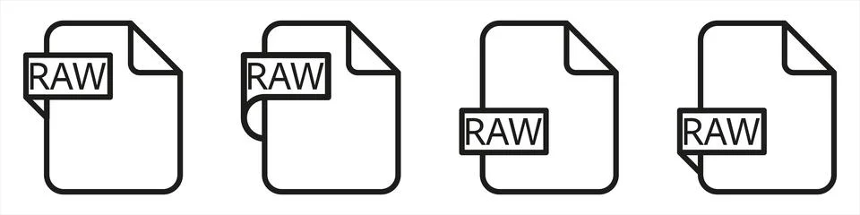 RAW file format document type colored icon. Stock Illustration