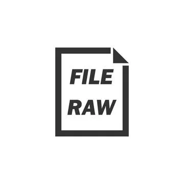 RAW File icon flat RAW File. Black Icon Flat on white background Copyright... Stock Photos