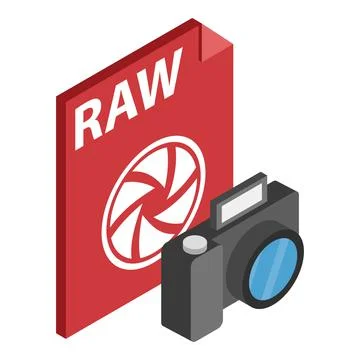 Raw file icon, isometric style Stock Illustration