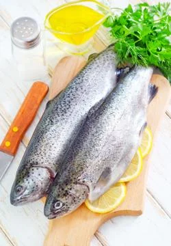 Raw fish Stock Photos