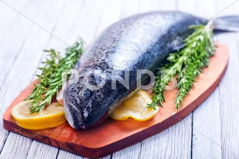 Raw fish Stock Photos