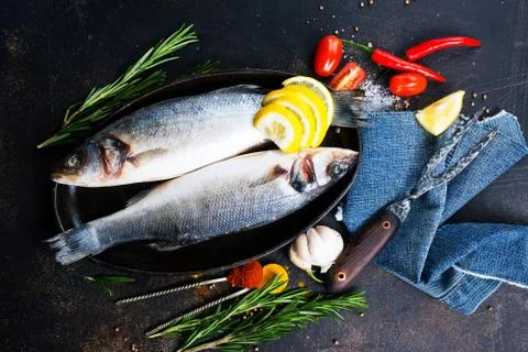 Raw fish Stock Photos