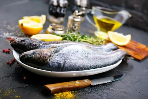 Raw fish Stock Photos