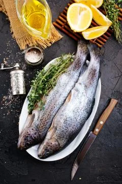 Raw fish Stock Photos