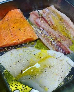 Raw fish Stock Photos