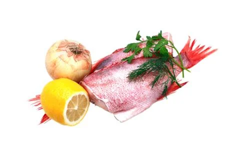Raw Fish On White Stock Photos