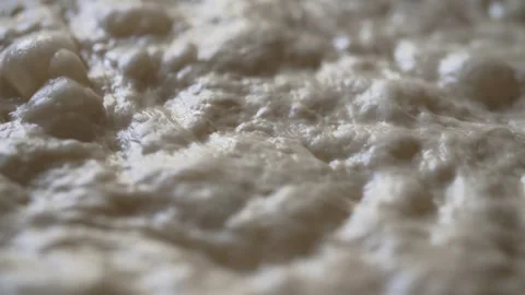 Raw Focaccia Dough Texture with Fermentation Air Bubbles. Stock Footage 319033074