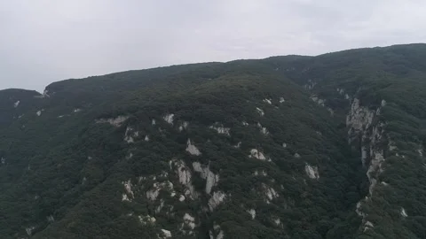 Raw footage of Aerial drone view of Dengfeng color Cableway near Shaolin te.. Video stock 346725701