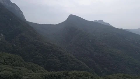 Raw footage of Aerial drone view of Dengfeng color Cableway near Shaolin te.. Video stock 346725899