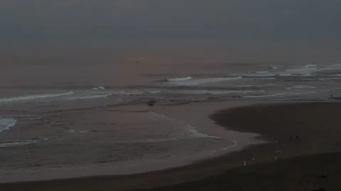 RAW FOOTAGE, WAVES, BEACH, SHOT FROM ABOVE Stock Footage 273760036