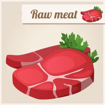 Raw  fresh meat. Stock Illustration