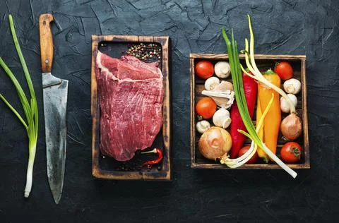 Raw fresh meat Stock Photos