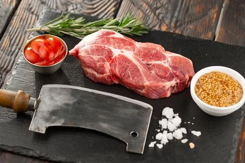 Raw, fresh meat Stock Photos