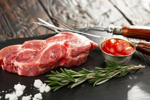 Raw, fresh meat Stock Photos