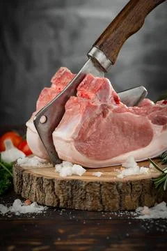 Raw, fresh meat Stock Photos