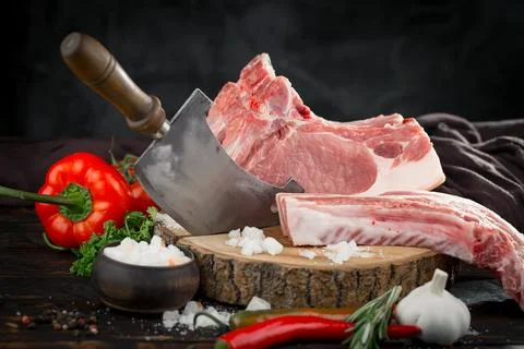 Raw, fresh meat Stock Photos