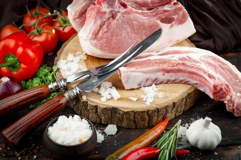Raw, fresh meat Stock Photos